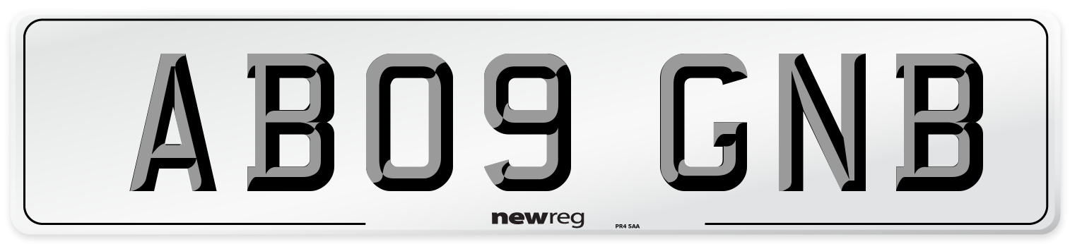 AB09 GNB Number Plate from New Reg